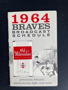 1964 Milwaukee Braves Baseball Broadcast Schedule Old MIlwaukee Hank Aaron - Picture 1 of 2