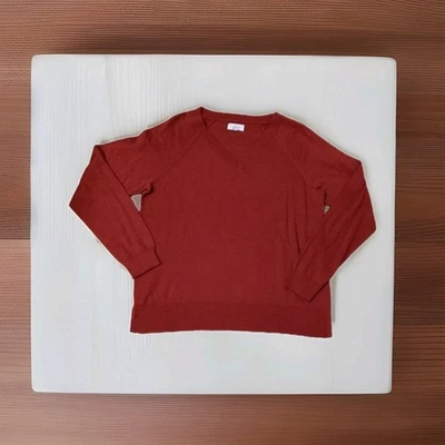 Suéter Lucky Brand M Pullover Ligero Cuello en V Manga Larga Informal Rojo Mediano Foto 1 de 4