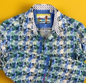 Robert Graham Shirt AOP Skulls Abstract Button Up Short Sleeve Classic Fit Sz XS - Picture 1 of 7