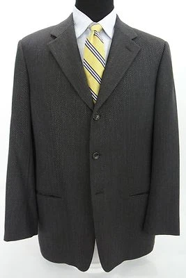 Abrigo Blazer Deportivo Armani Collezioni 3 Btn Azul Grisáceo Marrón Lana Texturizada 44L Foto 1 de 4