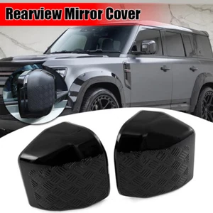 Exterior Rear View Mirror Cover Trim For Land Rover Defender 90 110 20-23 Gloss - Picture 1 of 12