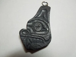 Haida Argillite Pendant By The Late Myles Edgars 1983 - Picture 1 of 8