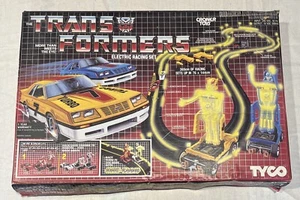 TYCO 1985 Transformers Electric Racing Slot Car Set In Box + 2 Mustang Cars - Picture 1 of 13