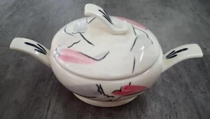 Vintage Red Wing Pottery Pink Willow Wind Sugar Dish w/Lid - Picture 1 of 9