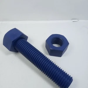 2pk 1" 8UN 135mm ASTM A320 A194 L7 Gr G7L +S3 ZNFC 1070 Blue Stud bolt Nuts NOS. - Picture 1 of 7