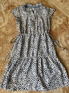 WOMEN'S VINEYARD VINES SUMMER DRESS RUFFLE SLEEVELESS SILK/RAYON XXS BLUE WHITE - Picture 1 of 8