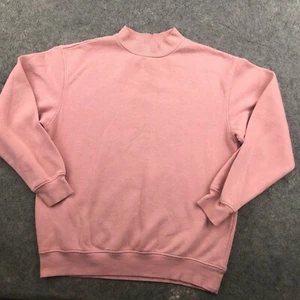 H&M Sweatshirt Womens Small Pink Solid Crewneck Sweater Pullover Casual Fleece * - Picture 1 of 8