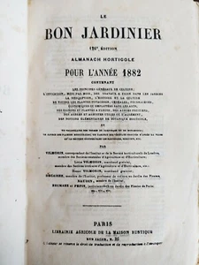Il Giusto Giardiniere Almanacco Giardinaggio Année 1882 Vilmorin Giardinaggio 54 - Foto 1 di 6