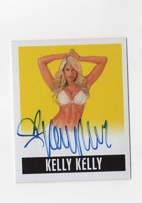 Tarjeta autógrafa de lucha libre Kelly Kelly 2014 Leaf Originals automática WWE KK1 amarilla/99 Foto 1 de 2
