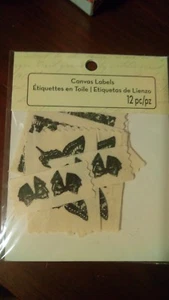 12 Canvas Tags by Natural Threads 6 Designs NIP Embellishments Crafts Scrapbooks - Picture 1 of 2