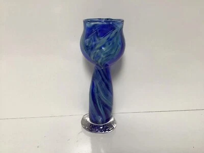  Copa de vino vintage antigua hecha a mano azul arte copa para adultos conjunto de solo una Foto 1 de 4