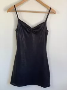 Morgan de Toi glänzendes Minikleid XS S schwarz Goth Witchy Crowcore Whimsy - Bild 1 von 10