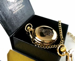 GRENADIER GUARDS POCKET WATCH and CHAIN 24K Gold Clad ARMY MILITARY Luxury Gift - Picture 1 of 4
