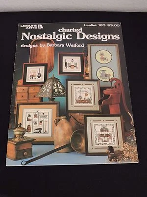 Leisure Arts Nostalgic Designs Cross Stitch Pattern Booklet Antiques Sewing - Image 1 of 2