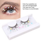 7D Colored Fake Eyelashes Glitter Sequin Fluffy Fake Eyelashes For Party Ch FBM