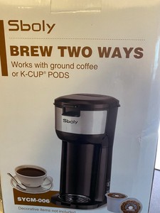 Sboly Brew Coffee Maker Single Serve K-Cup Ground 3 In1 Self-Cleaning          T
