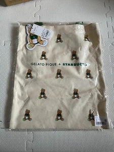 Starbucks x Gelato Pique 2025 Bear Print Tote Bag Limited Japan Exclusive New - Picture 1 of 1