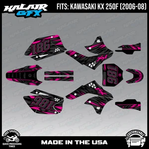 Graphics Kit for Kawasaki KX250F (2006-2008) KX 250F Twitch Series - Magenta - Bild 1 von 4