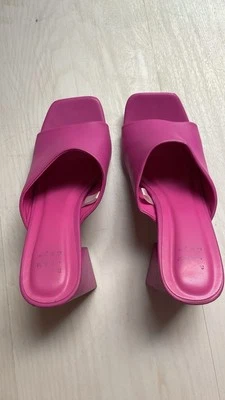 Pink Mules Modern Diseño Puntera Cuadrada Foto 1 de 4