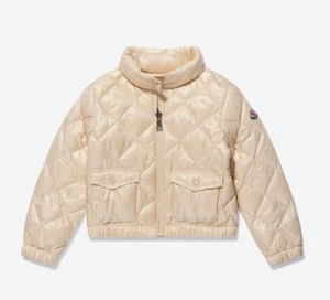 100% Authentic Moncler Binic Giubbotto Jacket For Kids Size 8A  Champagne Color - Picture 1 of 5