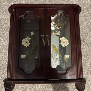 Vintage Wooden Wardrobe Style Musical Jewellery box - Picture 1 of 17