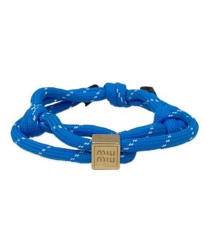 MIU MIU Bracciale Cavigliera in Corda Blu Cielo