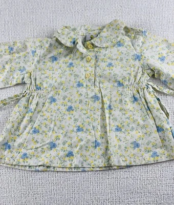 Vintage Sesame Street Top Baby Girl 18M Collared cookie monster YelloFloral - Image 1 of 4
