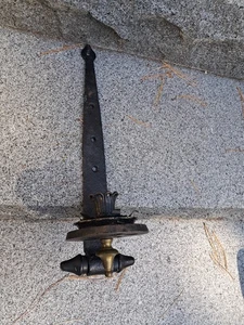 Cast Iron Door Hinge Candle Holder Decorative Brass Fililal Vintage 15.5Hx4Wx5D - Picture 1 of 6