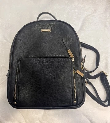 ALDO Mochila Bolso de Viaje Imitación Cuero Guijarro NUNCA USADO Borde Negro Dorado Foto 1 de 4