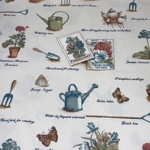Lot Of 2 Botanical Garden Print Cotton Tablecloths 51” X 51” Card Table Size - Picture 1 of 7