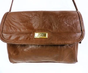 TR BENTLEY Brown Faux Leather Crossbody Shoulder Bag Zip Purse Handbag VINTAGE - Picture 1 of 21