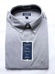 Club Room Men's L/S Regular Fit Button Down Dress Shirt AW5 Grey US 16.5 (32-33) - Picture 1 of 3