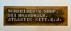 "Schneider's Shop" Atlantic City, NJ Vintage Shipping Crate Stencil Sign 1930's - Picture 1 of 8