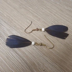 Beautiful Feather Beaded Earrings For Pierced Ears Made With Real Feathers - Picture 1 of 14