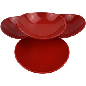 Metlox Mardi Gras Atomic Red Fruit Dessert Bowls Set of 4 VTG 5 7/8" USA 1950's - Picture 1 of 12