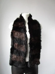 Women's MINT Knitted Rex Rabbit Fur Shawl Cape Wrap Scarf - Picture 1 of 5