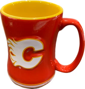 Calgary Flames Primary Logo Red Black NHL Hockey 14oz Sculpted C-Handle Mug - V2 - Picture 1 of 1