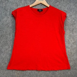 ME+EM Vest Top Womens Size UK 12 Red 100% Cotton Sleeveless Boxy Lagenlook Boho - Picture 1 of 9