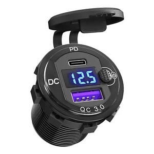12V USB Gniazdo wylotowe Podwójna ładowarka samochodowa USB PD + QC3.0 Woltomierz do łodzi RV Marine - Zdjęcie 1 z 7