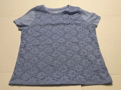 Basic Editions Women’s Sz XL Periwinkle Color Tee T-shirt 0C - Image 1 of 4