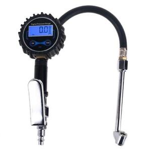 Digital Tire Inflator Pressure Gauge with Dual Head Air Chuck for Air Compressor