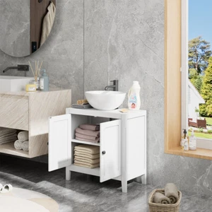 Under Sink Cabinet Bathroom Basin Unit Cupboard Storage Furniture & Shelf White - Picture 1 of 12