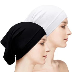 Women Under Scarf Hijab Cap 2 Pcs Under Caps for Turban Hijab Undercap Head W... - Picture 1 of 7