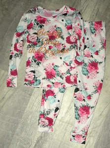 TAHARI Girls PAJAMAS SET Size 5/6 FLORAL “Beauty Sleep in Progress” - Picture 1 of 2