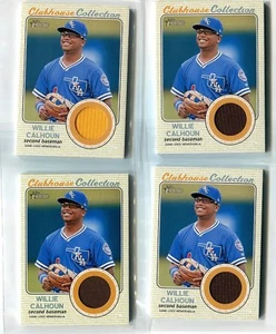 (4) 2017 Topps Heritage Minors Willie Calhoun Clubhouse Collection Relics!!!!! - Picture 1 of 1