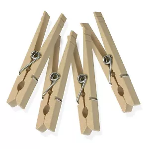 24-piece, Honey-Can-Do DRY-01374 Wood Clothespins with Spring, Brown - Picture 1 of 2
