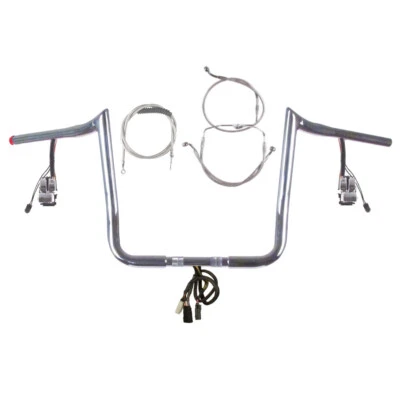 Kit de barra precableada PrimeApe de 1 1/4" cromado 13" 2008-2013 Harley Street Glide Sin ABS Foto 1 de 2