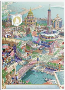 2024 Olympische Poster Paris offiziell ugo Gattoni Kunst neu - Bild 1 von 10