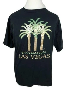 RESORT IMAGES Las Vegas Palm Trees Black And Gold T Shirt - Picture 1 of 5