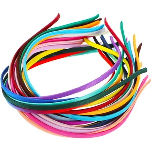 WILLBOND 24 Pieces Thin Satin Headbands for Women Girls 5 Mm DIY Craft Colorful - Picture 1 of 12
